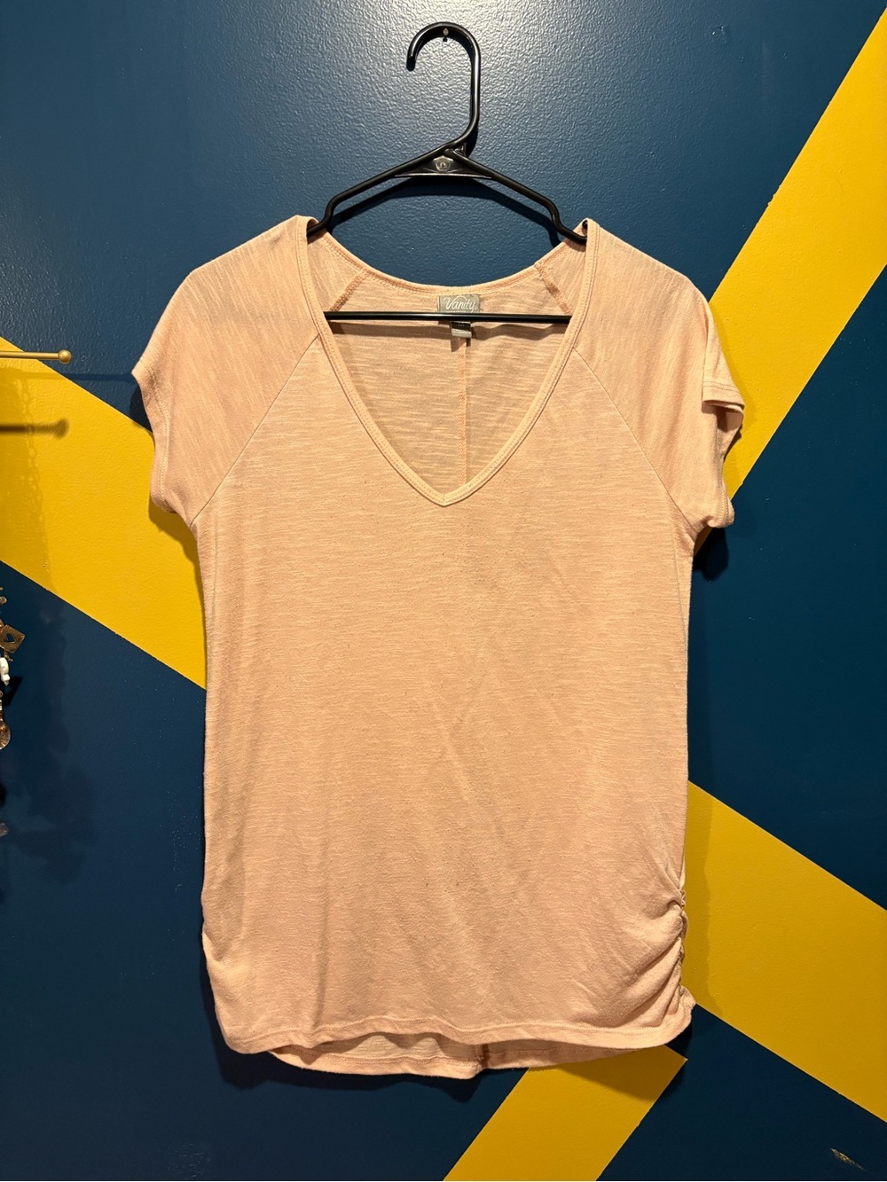 Vanity Blush Pink V-Neck Short Sleeve Tee NWOT